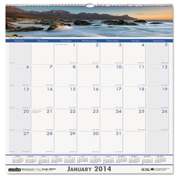 Coastlines Monthly Wall Calendar, 12 x 12, 2014