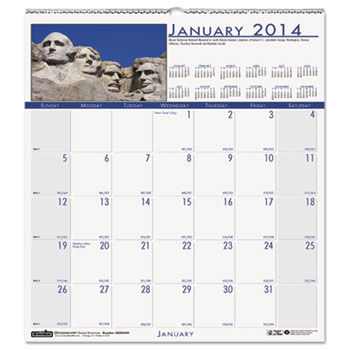 National Monuments Monthly Wall Calendar, 12 x 12, 2014