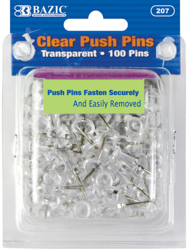 Clear Transparent Push Pins (100/Pack) Case Pack 144