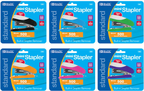 Mini Cushion Grip Standard (26/6) Stapler w/ 500 Ct. Staples Case Pack 144