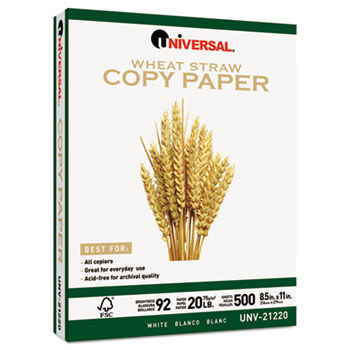 Wheat Straw Copy Paper, 8 1/2 x 11, 92 Bright, 20 lb, White