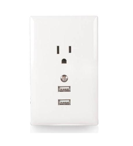 WALL PLATE USB CHARGER WITH NIGHT LIGHT