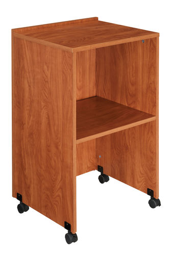 Oklahoma Sound Wooden Presentation Multimedia Teaching  Desktop Laptop AV Cart Lectern Base Cherry