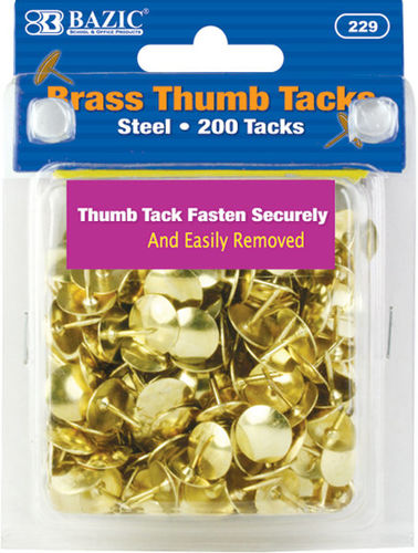 Brass (Gold) Thumb Tack (200/Pack) Case Pack 144