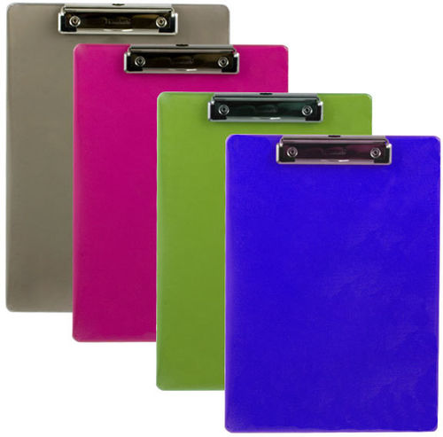 Standard Size Plastic Clipboard with Low Profile Clip Case Pack 48