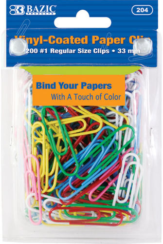 No.1 Regular (33 mm.) Color Paper Clips (200/Pack) Case Pack 24