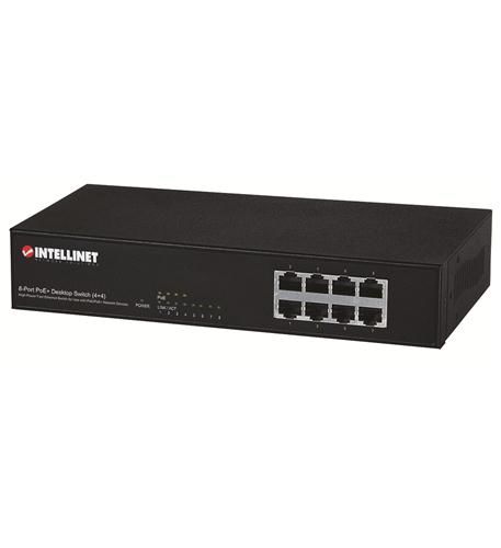 8 Port 10/100 Switch w/4 Port POE+ Desk