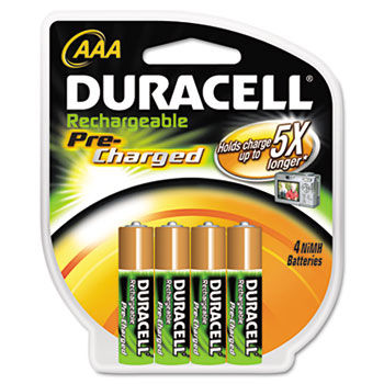 Rechargeable NiMH Batteries with Duralock Power Preserve Tech, AAA, 4/Pack