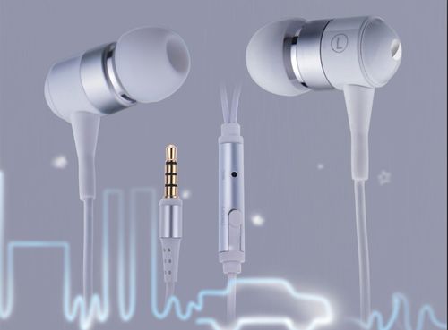 KingTime White 3.5mm plug in-ear stereo TPE metal earphones for iphone, ipod, ipad,samsung