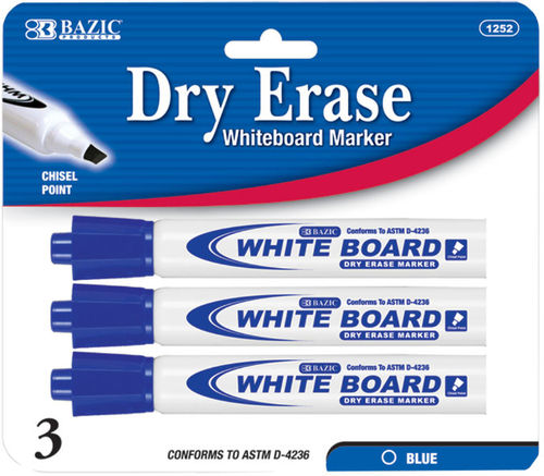 Blue Chisel Tip Dry-Erase Markers Case Pack 12