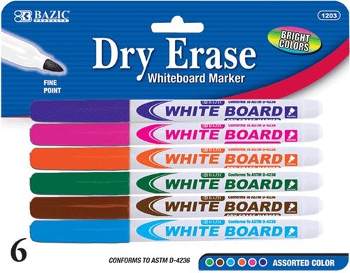 Fancy Color Fine Tip Dry-Erase Marker Case Pack 12