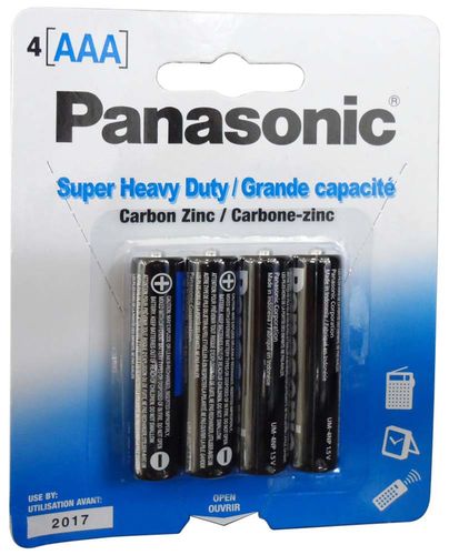 4 Pcs OF AAA- SUPER HEAVY DUTY- PANASONIC BATTERIES :  ( Pack of  100 Sets )