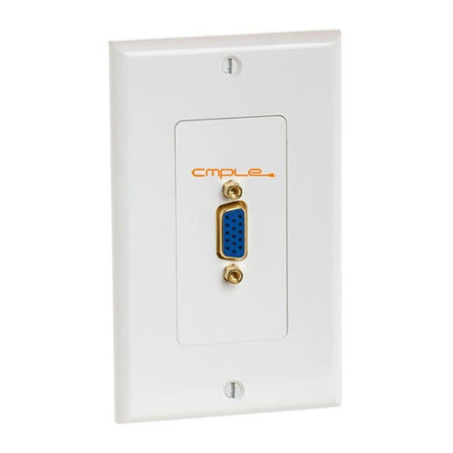 Cmple VGA 15pin Female Wall Plate with Gold Plated White