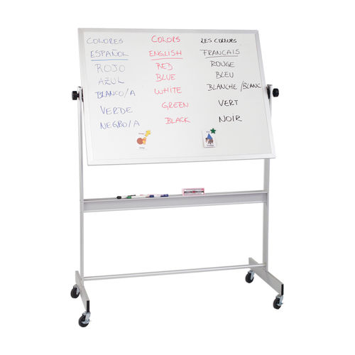 Balt Porcelain Steel Deluxe Mobile Reversible Dry Erase Magnetic Marker Board 4' H x 8' W