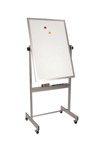 Balt Porcelain Steel Cork Deluxe Mobile Reversible Dry Erase Magnetic Marker Board 40"" H x 30"" W