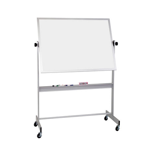 Balt Porcelain Steel Deluxe Mobile Reversible Dry Erase Magnetic Marker Board 4' H x 5' W