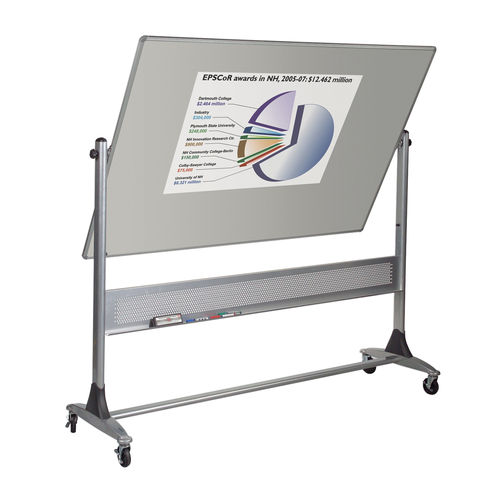 Balt Wall Mounted Mobile Projection Plus Markerboard Both Sides Platinum Reversible Board 4' H x 6' W