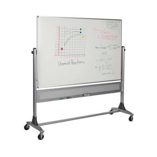 Balt Wall Mounted Mobile Porcelain Markerboard Both Sides Platinum Reversible Board 4'H x 8'W