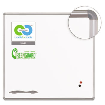 Green Rite Dry Erase Board, 48 x 48, White, Silver Frame