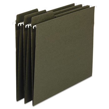 FasTab Recycled Hanging File Folders, Letter, Green, 20/Box