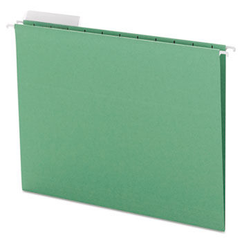 Color Hanging Folders with 1/3-Cut Tabs, 11 Pt. Stock, Green, 25/BX