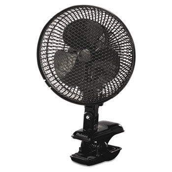 9"" Two-Speed Personal Clip-on Fan, Plastic, Black