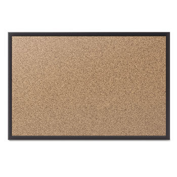 Cork Bulletin Board with Black Aluminum Frame, 96 x 48