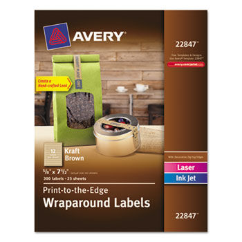 Recycled Kraft Brown Label Strips, 5/8 x 7-1/2, Kraft Brown, 300/Pack