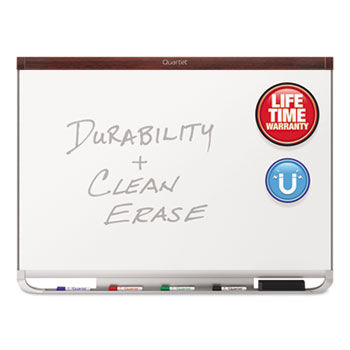 Prestige 2 DuraMax Porcelain Magnetic Whiteboard, 48 x 36, Mahogany