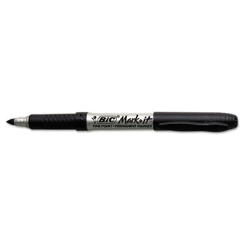 Mark-it Permanent Markers, Fine Point, Black, 24/Pack