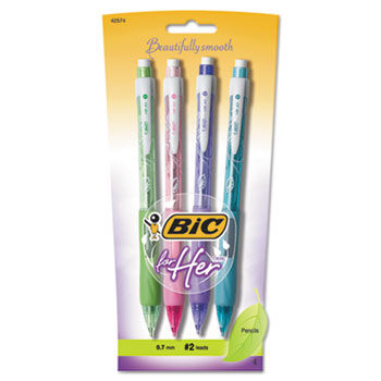 For Her Mechanical Pencil, 0.7 mm, 4/Pk