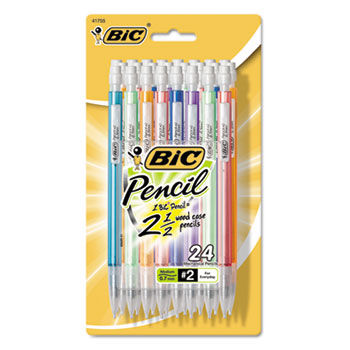 Mechanical Pencils with Colorful Barrels, 0.7 mm, Assorted, 24/Pk