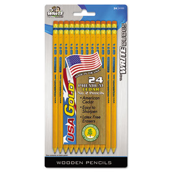 USA Gold Series #2 Pencils, Cedar, Yellow, 24/Pk