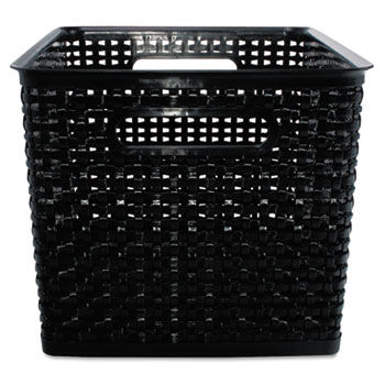 Weave Bins, 10 1/2"" x 14 x 11 1/8, Plastic, Black, 2 Bins