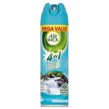 MEGA-SIZE 4 in 1 Aerosol Air Freshener, 18 oz Aerosol, Fresh Waters