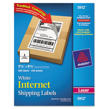 Shipping Labels with TrueBlock Technology, 5-1/2 x 8-1/2, White, 500/Box