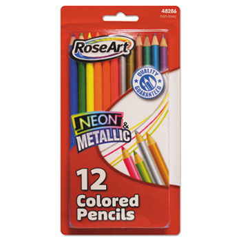 Neon & Metallic Colored Pencils, Assorted, 24/Pk