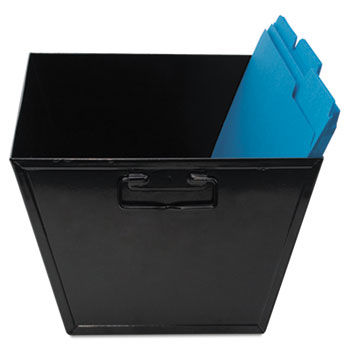 Steel File and Storage Bin, Legal, 15 1/2 x 11 1/4 x 7 3/8, Black