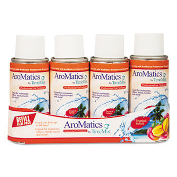 AroMatics Refill, Tropical Splash, 3oz Aerosol, 4/Pack