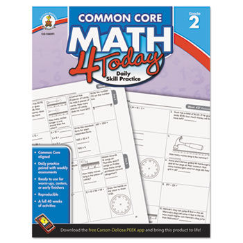 Common Core 4 Today Workbook, Math, Grade 2, 96 pages