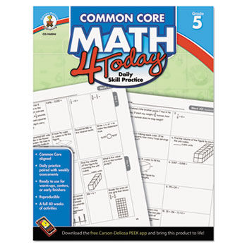 Common Core 4 Today Workbook, Math, Grade 5, 96 pages