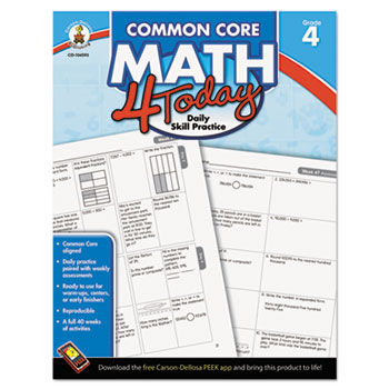 Common Core 4 Today Workbook, Math, Grade 4, 96 pages