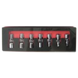 7 Piece 1/4"" Drive 6 Point SAE Flex Socket Set