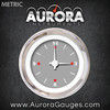 Clock Gauge - Modern Rodder Grey , White Vintage Needles, Chrome Trim Rings ~ Style Kit DIY Install