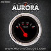 Water Temp Gauge -  Metric Pegged Black , Red Modern Needles, Chrome Trim Rings ~ Style Kit Installed