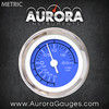 Turbo Gauge -  Metric Competition Blue , White Vintage Needles, Chrome Trim Rings ~ Style Kit DIY Install