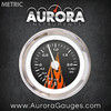 Turbo Gauge -  Metric Carbon Fiber Red Flame, White Modern Needles, Chrome Trim Rings ~ Style Kit DIY Install