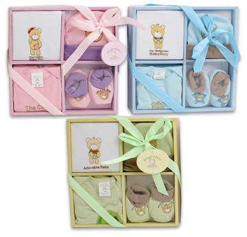 4 pc Baby Gift Set Towel Shirts Cloths Case Pack 36