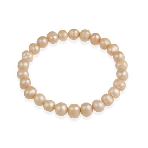 Genuine Freshwater Cultured 8x10mm Pink Pearl Stretch Bracelet