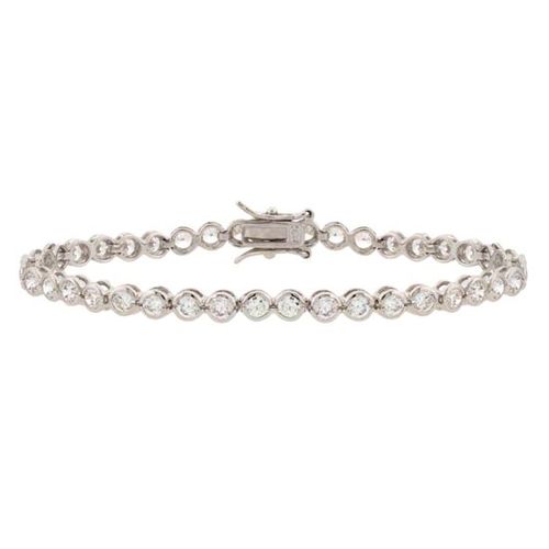 Sterling Silver Bezel-Set CZ Classic Tennis Bracelet